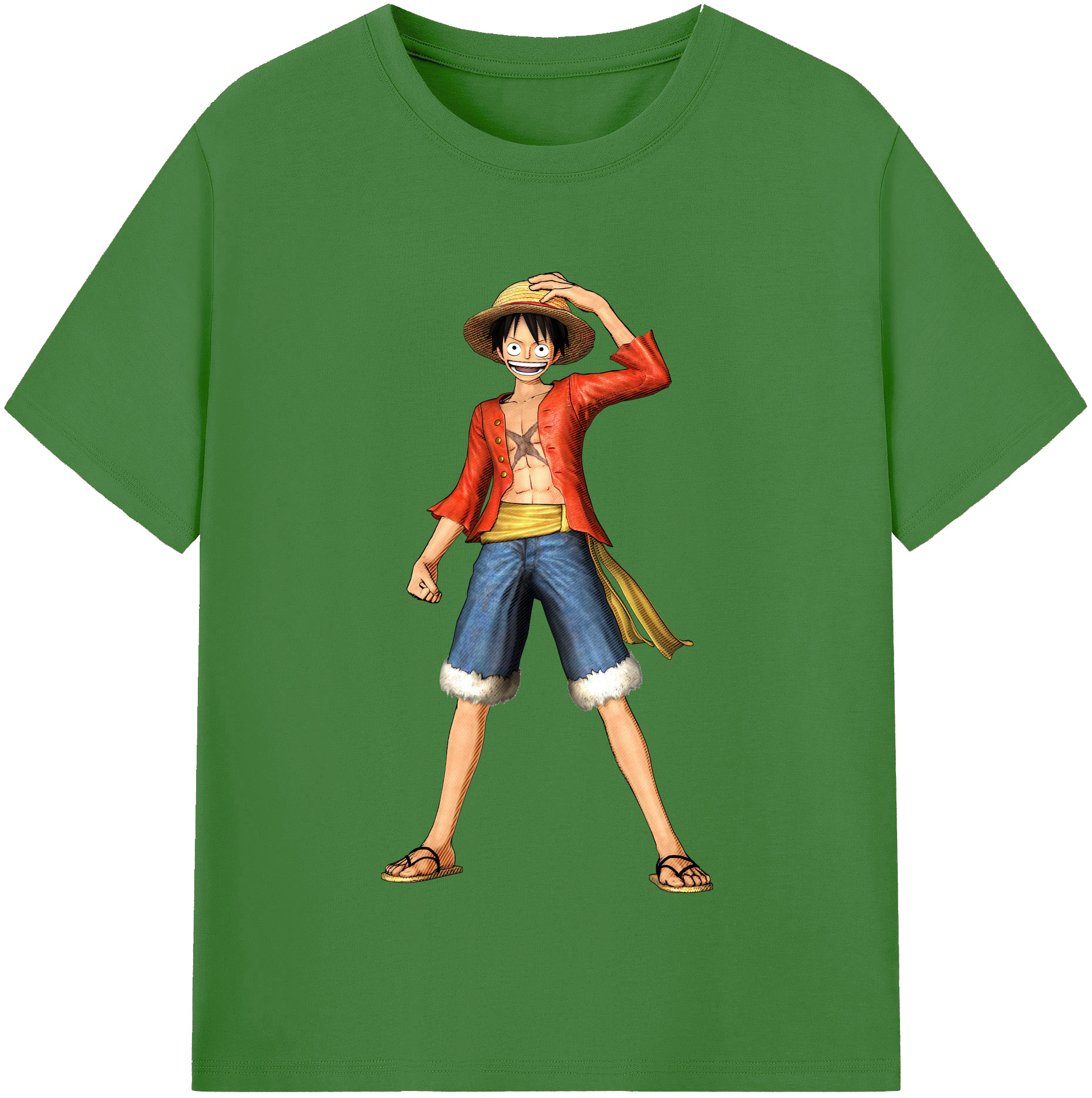 ワンピース モンキー・D・ルフィ ONE PIECE Monkey D. Luffy レディースカジュアルプリントTシャツ（綿100％）